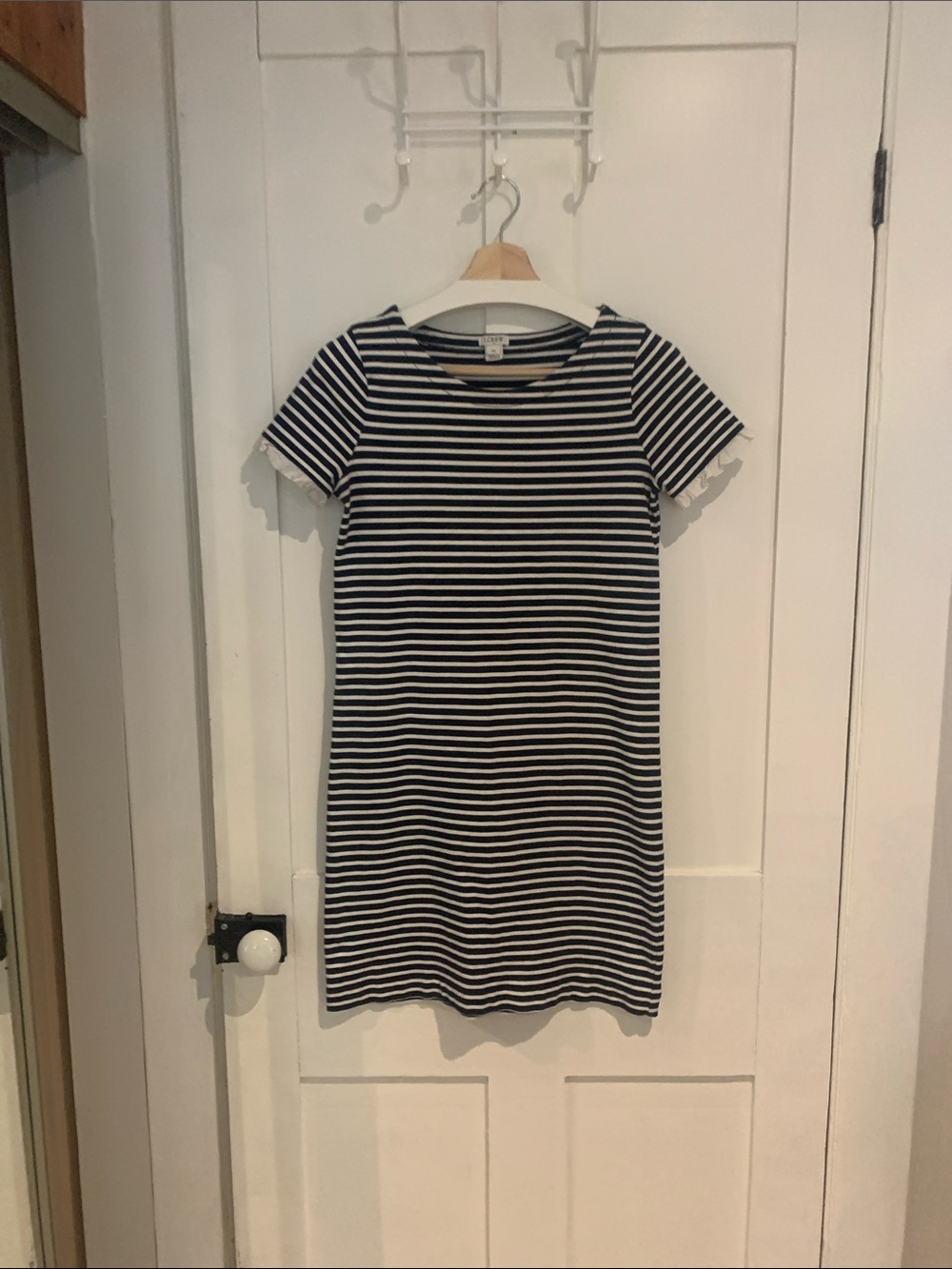 J. Crew Navy & White Striped Knit dress